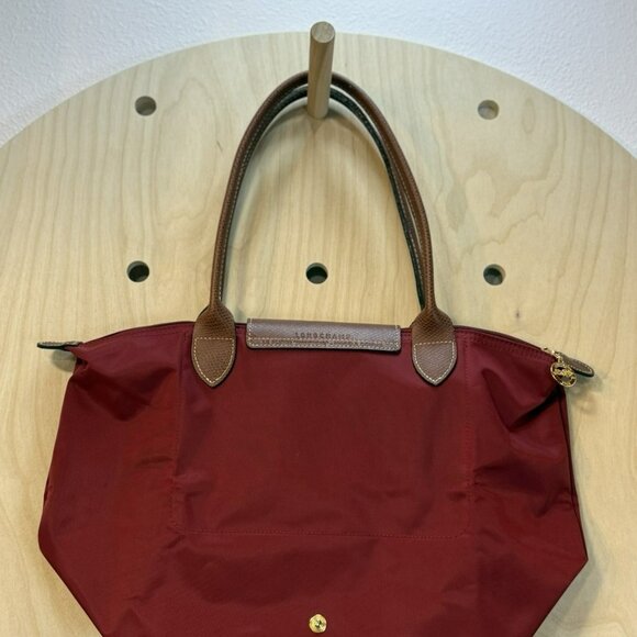 Longchamp Le Pliage Original M Tote bag Red Foldable Bordeaux Red EUC Purse - Picture 6 of 16